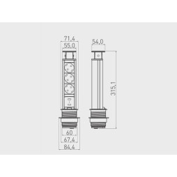 Extension cord d 60 3 SCHUKO sockets 2xUSB 220-240V Black GTV