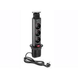 Extension cord d 60 3 sockets SCHUKO Black 220-240V AE-BPW3S60-20 GTV