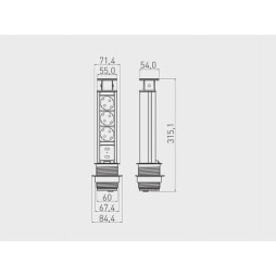 Extension cord d 60 3 sockets SCHUKO Black 220-240V AE-BPW3S60-20 GTV