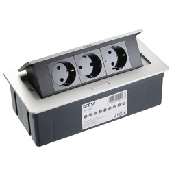 Extension cord SOFT 3 sockets SCHUKO cable 1.5m with plug 220-240V Aluminum GTV