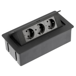 Extension cord SOFT 3 sockets SCHUKO wire 1.5m with plug 220-240V Black AE-PBSC3GS-20NN GTV