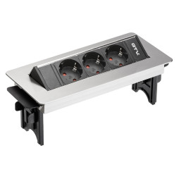 Extension cord without housing 3 sockets SCHUKO 220-240V Steel GTV