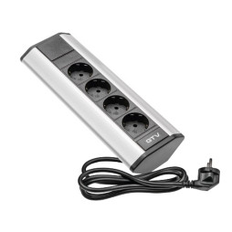 Extension cord corner 4 sockets SCHUCKO Gray 220-240V AE-PBKT4S-80 GTV