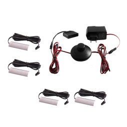 Set of LED lamps with foot switch overhead for furniture shelf lights 4pcs 220V warm white light black wire LEDUA