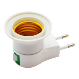 E27 lampholder with plug and button L-shaped Lemanso white Standard / LM2501