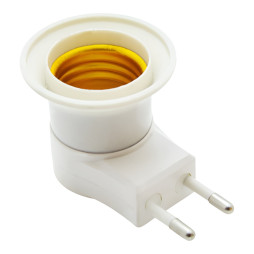 E27 lampholder with plug and button L-shaped Lemanso white Standard / LM2501