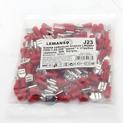 Flat cable terminal LM2687 Lemanso FDD-1.25-250 "mother" + t/tube (100pcs) red