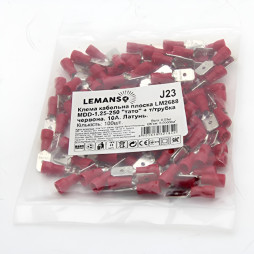 Flat cable terminal LM2688 Lemanso MDD-1.25-250 "father" + t/tube (100pcs) red