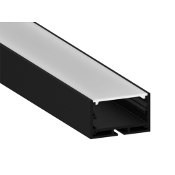 Aluminum profile for LED strip AL-23-1 1 meter black surface mounted LEDUA