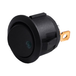 Switch KCD1-101EN-5 3pin round black-green LEDUA