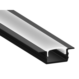Aluminum profile for LED strip AL-01-2 2 meters black recessed LEDUA
