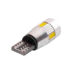 LED car lamp T10-5630-6smd with lens white 12V LEDUA