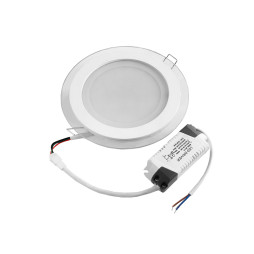 LED recessed DownLight round lamp 220V SMD24/012/003R cw,ww,w 12W (glass)
