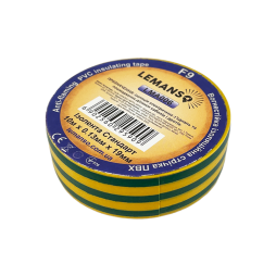 Insulation tape Standard 10 meters yellow+2 green stripes LMA006 Lemanso