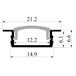 Mortise profile AL-86 2m LEDUA