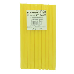 Glue rods 10pcs pack (price per pack) Lemanso 11x200mm yellow LTL14020