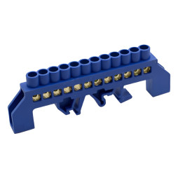 Connecting busbar 6*9 12ways Lemanso blue / LMA071