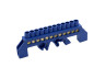Connecting busbar 6*9 12ways Lemanso blue / LMA071