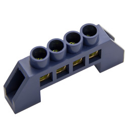 Connecting busbar 6*9 4ways Lemanso blue / LMA070