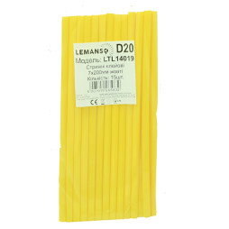 Glue sticks 15pcs pack (price per pack) Lemanso 7x200mm yellow LTL14019
