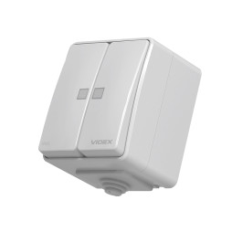 External two-button switch with backlight gray IP65 BINERA (VF-BNW12L-G) VIDEX