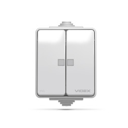 External two-button switch with backlight gray IP65 BINERA (VF-BNW12L-G) VIDEX