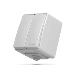 External two-button switch gray IP65 BINERA (VF-BNW12-G) VIDEX