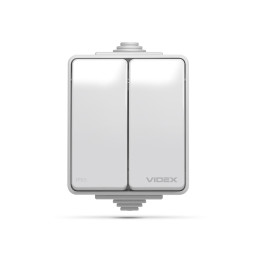 External two-button switch gray IP65 BINERA (VF-BNW12-G) VIDEX