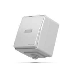 External single-button switch with backlight gray IP65 BINERA (VF-BNW11L-G) VIDEX