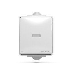 External single-button switch with backlight gray IP65 BINERA (VF-BNW11L-G) VIDEX