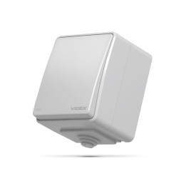 External single-button switch gray IP65 BINERA (VF-BNW11-G) VIDEX