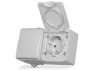 External single socket with grounding and single-button switch gray IP65 BINERA (VF-BNW3-G) VIDEX