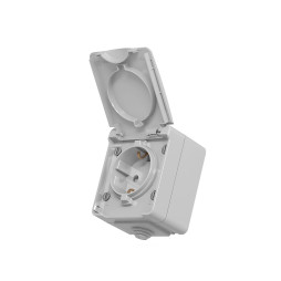 External single socket with grounding gray IP65 BINERA (VF-BNW21G-G) VIDEX