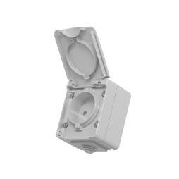 External single socket with grounding gray IP65 BINERA (VF-BNW21-G) VIDEX