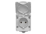 External single socket with grounding gray IP65 BINERA (VF-BNW21-G) VIDEX