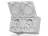 External double socket with grounding gray IP65 BINERA (VF-BNW22G-G) VIDEX