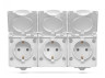 External triple socket with grounding gray IP65 BINERA (VF-BNW23G-G) VIDEX