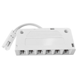 6-hole junction box, white, 100mm 22AWG mini female LEDUA