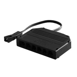 6-hole junction box, black, 100mm 22AWG mini female LEDUA
