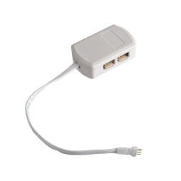 4-hole RGB junction box, white, 100mm 22AWG mini female LEDUA