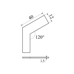 Angle 120 degrees for lamps "Hexagon" with AL-04-1 1.5mm