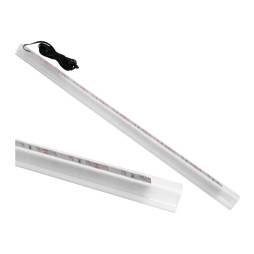 LED plastic clip for lighting glass shelves 12V/DC 2.4w 500mm, yellow light, black wire LEDUA