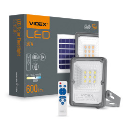 LED floodlight autonomous VIDEX 600Lm 5000K Sensor (VLE-FSO-205-S)