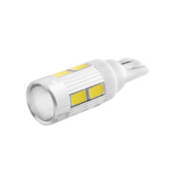 LED car lamp T10-5630-10smd with lens white 24V LEDUA