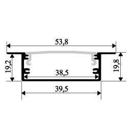 Aluminum profile for LED strip AL-16-1 2 meters anodized mortise "In places deformation" LEDUA