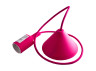 Pendant plastic V-shaped for LED lamp E27 pink 1m LMA072 Lemanso