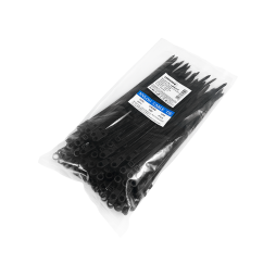 Cable ties with ring 200x5mm black 100pcs LMA2737 Lemanso