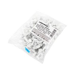 Cable clip 10x18mm flat white 100pcs LMA2781 Lemanso