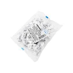 Cable clip 12x18mm flat white 100pcs LMA2782 Lemanso