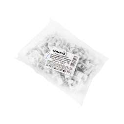Cable clip 14x18mm flat white 100pcs LMA2783 Lemanso